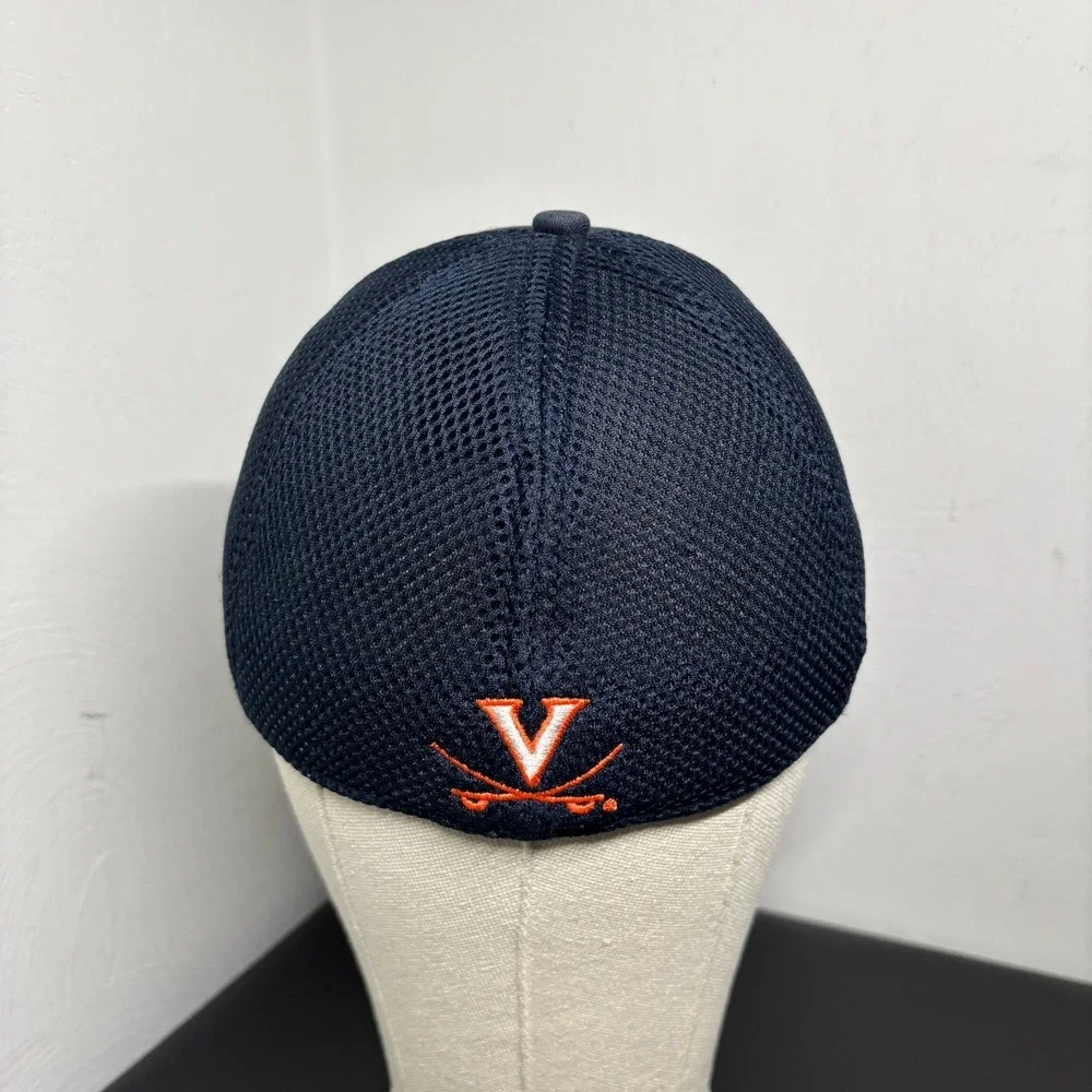 UVA New Era A-Flex Hat Navy Blue Baseball‎ Cap Adult S/M Mesh Back Virginia Cavs